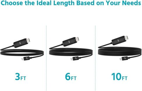 Monoprice USB-C to HDMI 2.1 Active Cable - 8K60Hz Ultra High-Speed 10ft Black in Kuwait