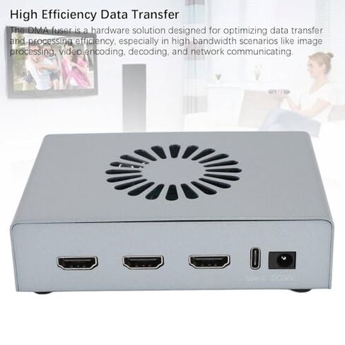 DMA Fuser, HDMI Synthesizer, DMA Fuser Combiner Display Overlay, 2K 144Hz Adapter, HD 240Hz, 2 Input HDMI Output, for Financial Trading Rooms, Bank Data Centers in Kuwait
