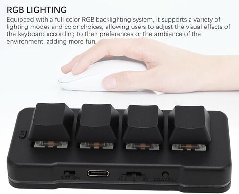 Diyeeni Small Keypad, Wireless 2.4G Bluetooth Wired USB 3 Modes Programmable RGB Blue Switch Mechanical Keypad with Macro Definition for Phone Computer Tablet in Kuwait