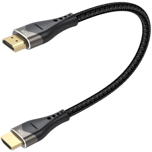 كابل HDMI قصير 1.2FT 10K 8K 4K، كابل HDMI 2.1 48 جيجابت في الثانية فائق السرعة مضفر 1.2 قدم سلك HDMI 8K@60 هرتز، 4K@120 هرتز، eARC، HDR10+، HDCP2.3 للشاشة/مفتاح HDMI/الكاميرا/صندوق التلفزيون/HDTV in Kuwait