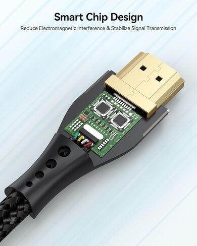 كابل HDMI قصير 1.2FT 10K 8K 4K، كابل HDMI 2.1 48 جيجابت في الثانية فائق السرعة مضفر 1.2 قدم سلك HDMI 8K@60 هرتز، 4K@120 هرتز، eARC، HDR10+، HDCP2.3 للشاشة/مفتاح HDMI/الكاميرا/صندوق التلفزيون/HDTV in Kuwait