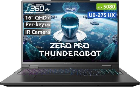 Thunderobot Zero 16 Pro 16" QHD+ 360Hz Gaming Laptop – RTX 5080 GPU, Core Ultra 9 275HX, 32GB DDR5, 1TB SSD, RGB Keyboard, Wi-Fi 6E, Windows 11 Home in Kuwait