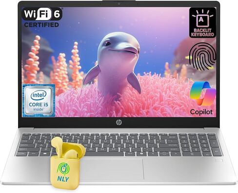 كمبيوتر محمول للأعمال HP مقاس 15.6 بوصة، معالج Intel 10-core i5-1334U، كمبيوتر محمول Windows 11، ذاكرة الوصول العشوائي 16 جيجابايت، 256 جيجابايت SSD، قارئ بصمات الأصابع، لوحة مفاتيح بإضاءة خلفية، سماعات NLY، فضي طبيعي in Saudi Arabia