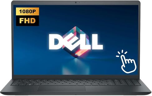 كمبيوتر محمول للأعمال بشاشة تعمل باللمس مقاس 15.6 بوصة من Dell، وذاكرة وصول عشوائي 16 جيجابايت ومساحة تخزين 512 جيجابايت (256 جيجابايت SSD + مجموعة قاعدة إرساء 256 جيجابايت)، AMD Ryzen 7 7730U (8-Core)، شاشة FHD، Windows 11 Home، أسود in Kuwait