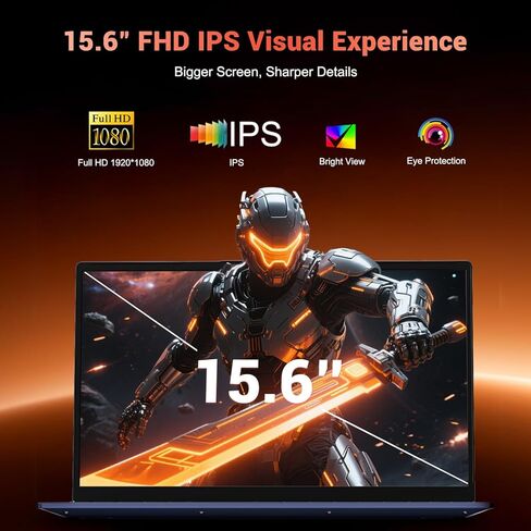 15.6" IPS FHD-Gaming-Laptop, AMD Ryzen 7 8745HS 16GB DDR5 RAM 1TB SSD (8C/16T, up to 4.9GHz) Radeon 780M Graphics Business Computer with 100W Type-C Backlit Keyboard, Fingerprint USB-C 4.0 in Kuwait
