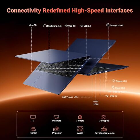 15.6" IPS FHD-Gaming-Laptop, AMD Ryzen 7 8745HS 16GB DDR5 RAM 1TB SSD (8C/16T, up to 4.9GHz) Radeon 780M Graphics Business Computer with 100W Type-C Backlit Keyboard, Fingerprint USB-C 4.0 in Kuwait