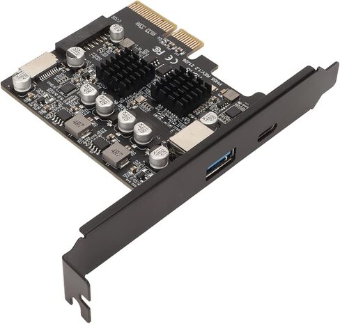 بطاقة PCIE Type C عالية السرعة بسرعة 10 جيجابت في الثانية، بطاقة توسيع PCIE USB3.2 مطلية بالذهب للكمبيوتر المكتبي، مصدر طاقة عالي للأجهزة الخارجية، واجهة أمامية من النوع E in Kuwait
