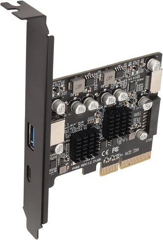 بطاقة PCIE Type C عالية السرعة بسرعة 10 جيجابت في الثانية، بطاقة توسيع PCIE USB3.2 مطلية بالذهب للكمبيوتر المكتبي، مصدر طاقة عالي للأجهزة الخارجية، واجهة أمامية من النوع E in Kuwait