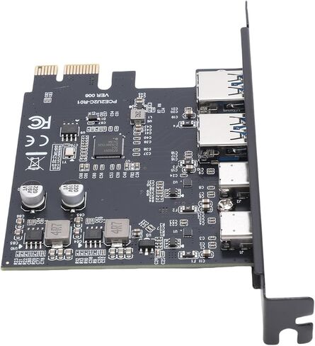 PCIE 1X to USB 3.2 Card Speedy USB 3.2 Expansion Card 4 Ports for High Power Devices for Systems in Kuwait