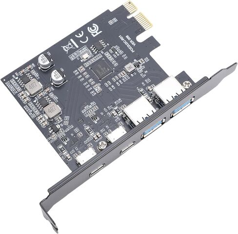 PCIE 1X to USB 3.2 Card Speedy USB 3.2 Expansion Card 4 Ports for High Power Devices for Systems in Kuwait