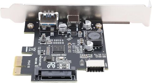 Qinlorgo USB 3.2 Gen1 Expansion Card, PCIE to USB Adapter Card, Type C Type E Expansion with 5Gbps Speed, Ideal for Wins 7, 8, 10, 11 & Desktop PC in Kuwait