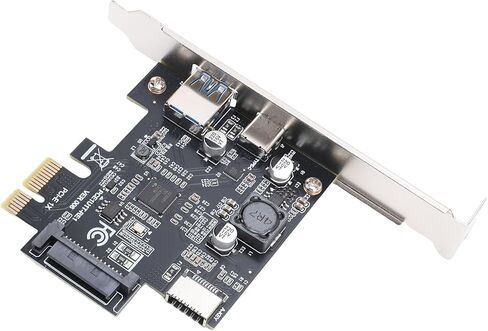 Qinlorgo USB 3.2 Gen1 Expansion Card, PCIE to USB Adapter Card, Type C Type E Expansion with 5Gbps Speed, Ideal for Wins 7, 8, 10, 11 & Desktop PC in Kuwait