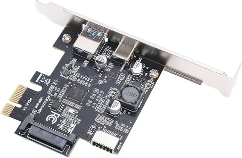 Qinlorgo USB 3.2 Gen1 Expansion Card, PCIE to USB Adapter Card, Type C Type E Expansion with 5Gbps Speed, Ideal for Wins 7, 8, 10, 11 & Desktop PC in Kuwait