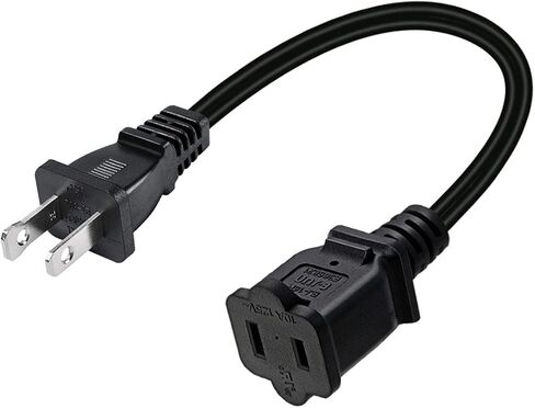 1FT On Off Switch Polarized US 2 Prong 1-15P إلى 1-15R ذكر وأنثى تمديد سلك الطاقة 15A 125V للشواحن / المصباح / محولات الطاقة وما إلى ذلك، سلك 16AWG in Kuwait