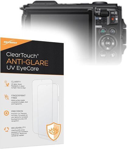 واقي شاشة BoxWave متوافق مع Nikon Coolpix W300 - ClearTouch مضاد للوهج ومضاد للأشعة فوق البنفسجية (عبوة من قطعتين)، يعمل على تصفية الضوء الأزرق الضار مما يقلل من التعب in Kuwait