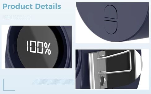 مشبك USB صغير محمول على مروحة، شاشة LED رقمية، قابلة لإعادة الشحن بقدرة 3000 مللي أمبير في الساعة، شحن سريع من النوع C، يمكن ارتداؤها شخصيًا، مروحة خصر صغيرة بدون استخدام اليدين للاستخدام في الهواء الطلق، والرياضة، والسفر in Kuwait
