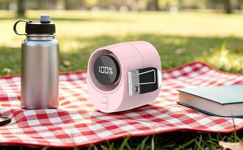 مشبك USB صغير محمول على مروحة، شاشة LED رقمية، قابلة لإعادة الشحن بقدرة 3000 مللي أمبير في الساعة، شحن سريع من النوع C، يمكن ارتداؤها شخصيًا، مروحة خصر صغيرة بدون استخدام اليدين للاستخدام في الهواء الطلق، والرياضة، والسفر in Kuwait
