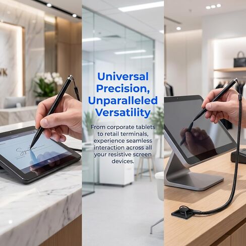 Osaladi 2-Pack Resistive Stylus Pen with Spring Rope and Fixed Base for Touchscreen Devices Precise Touch Pen for Tablets and Resistive Screens in Kuwait