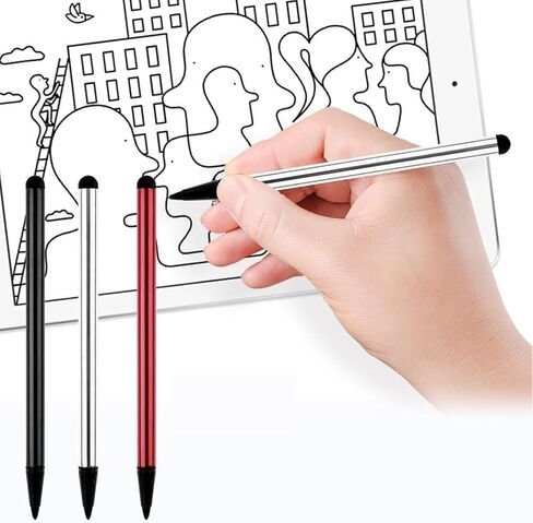 6Pcs Black，Silver and Red Universal Phone Tablet Touch Screen Pen Stylus for Android iPhone iPad Flimikun，Accessories，Stylus Pens in Kuwait