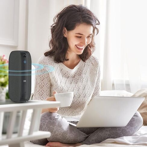 مكبر صوت بلوتوث مونستر S320، لاسلكي حقيقي 40 وات، تأثير صوت ستيريو 360 درجة، مقاوم للماء IPX7، وقت تشغيل 32 ساعة، مناسب لمكبر الصوت المحمول في الهواء الطلق، أسود in Kuwait