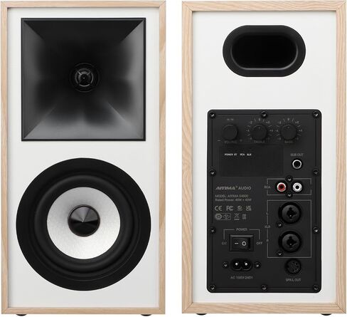 AIYIMA S4000 2.0 Studio Monitor Speakers,4 inch 80W Bluetooth Powered Bookshelf Speakers,XLR/6.5mm TRS/RCA Inputs, for Home Studio & Music in Kuwait