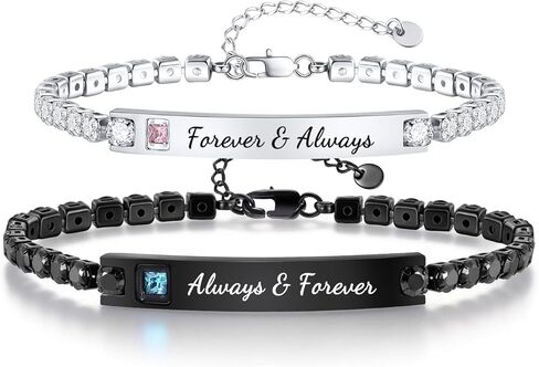 Matching Couple King&Queen Crown His and Her Bracelets Heart Long Distance Relationship Jewelry, Silicone Elastic Boyfriend Girlfriend Pinky Promise Valentine's Day Anniversary Christmas Beaded Gifts in Saudi Arabia