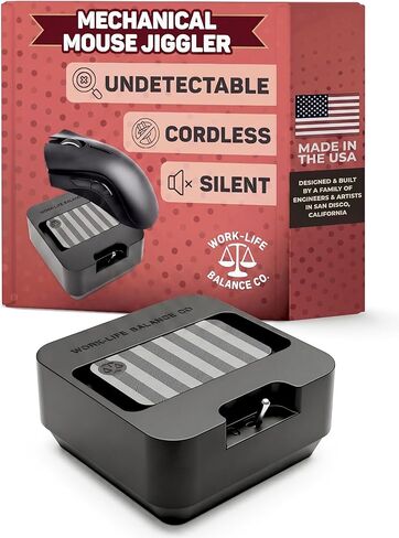 جهاز Jiggler الفأرة الميكانيكي غير القابل للاكتشاف - لا يتطلب USB ولا يتطلب برامج، ويحافظ على حركة الماوس والكمبيوتر مستيقظًا - يعمل محرك الماوس اللاسلكي واللاسلكي لمدة 12-24 شهرًا على بطارية AA (أكوا) in Kuwait