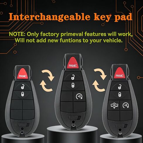 DIY Remote Key Fob Replacement for RAM 1500 2013 2014 2015 2016 2017 2500 3500 Truck Simple Remote Key Easy to Replace Kit GQ4-53T 46chip with Interchangeable Buttons Pad in Kuwait