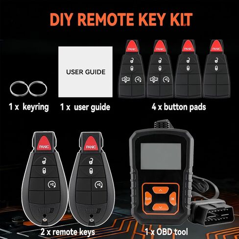 DIY Remote Key Fob Replacement for RAM 1500 2013 2014 2015 2016 2017 2500 3500 Truck Simple Remote Key Easy to Replace Kit GQ4-53T 46chip with Interchangeable Buttons Pad in Kuwait