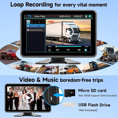 5 نظام كاميرا احتياطية سلكية، شاشة لمس عالية الدقة 10.1 بوصة DVR 5 قنوات وكاميرات رؤية جانبية خلفية 1080 بكسل، رؤية ليلية بالأشعة تحت الحمراء مقاومة للماء، كشف البقع العمياء للشاحنة/RV/المقطورة/الجرار/الصندوق/المعدات الثقيلة in Kuwait
