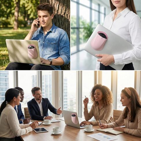 قطعتان من حامل الماوس لعصا الكمبيوتر المحمول، حقيبة جيب ماوس لاسلكية نحيفة للكمبيوتر المحمول، حامل جيب ماوس عالمي قابل لإعادة الاستخدام للمكتب والمنزل (أسود، وردي) in Kuwait