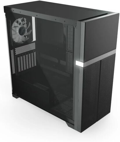 حافظة كمبيوتر Valkyrie VK-02 Lite Mid Tower ATX تدعم ما يصل إلى 13 مروحة، 3 مشعات 360/420 مم، لوحة جانبية من الزجاج المقسى، إضاءة ARGB مزدوجة الغرفة ATX/Micro-ATX/Mini-ITX أسود in Kuwait
