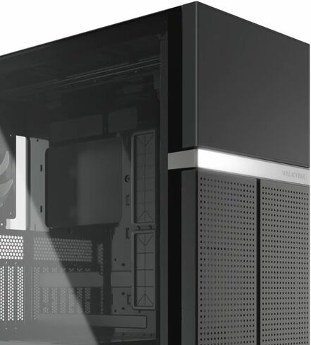 حافظة كمبيوتر Valkyrie VK-02 Lite Mid Tower ATX تدعم ما يصل إلى 13 مروحة، 3 مشعات 360/420 مم، لوحة جانبية من الزجاج المقسى، إضاءة ARGB مزدوجة الغرفة ATX/Micro-ATX/Mini-ITX أسود in Kuwait