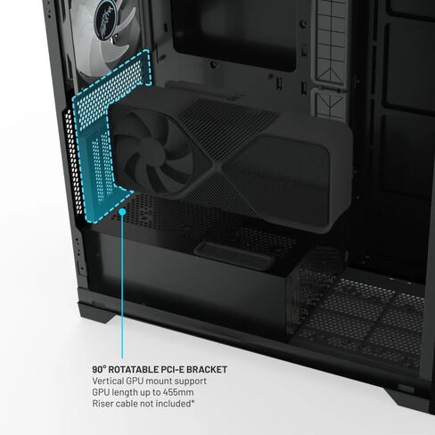 حافظة كمبيوتر Valkyrie VK-02 Lite Mid Tower ATX تدعم ما يصل إلى 13 مروحة، 3 مشعات 360/420 مم، لوحة جانبية من الزجاج المقسى، إضاءة ARGB مزدوجة الغرفة ATX/Micro-ATX/Mini-ITX أسود in Kuwait