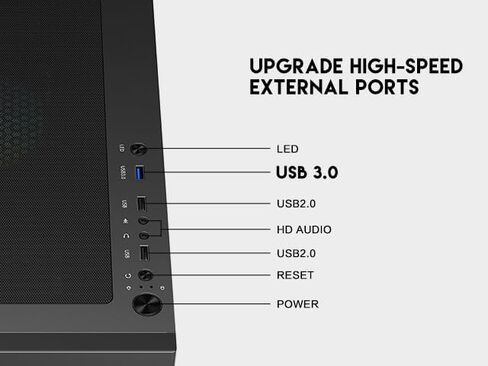 DIYPC ARGB-G5-BK Black USB3.0 Tempered Glass Micro ATX Gaming Computer Case w/ 4 x ARGB Fans (Pre-Installed) in Kuwait