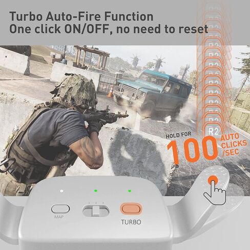 Mytrix Customized Controller with 2 Remappable Paddles for PlayStation 5 (PS5), Programmable Back Buttons with Fast Turbo Auto-Fire, 3 Setup Saving Slots Onboard Switch - White, with Rainbow 6 Siege in Kuwait