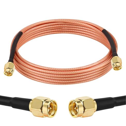 MOOKEERF SMA Male to SMA Male Cable 1FT, 2 Pack RG316 SMA Extension Cable 50 ohm for Router, Test Equipment, Signal Enhancer, Wireless Adapter,WiFi Antenna Applications in Kuwait