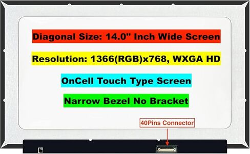 بديل شاشة EM EMAJOR TECH الجديدة لشاشة HP 14-DQ0070NR LCD مقاس 14 بوصة 1366x768 HD OnCell التي تعمل باللمس + شاشة DigitizerLCD LED مع مجموعة من الأشرطة والأدوات in Kuwait