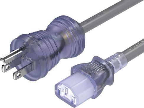 Cable Leader 15ft 18 AWG NEMA 5-15P to IEC320 C13 Hospital Grade Power Cord, 10A/125V, SJT, Green Dot Medical Power Cable for Medical Devices, Computer & Monitor in Kuwait