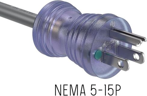 Cable Leader 15ft 18 AWG NEMA 5-15P to IEC320 C13 Hospital Grade Power Cord, 10A/125V, SJT, Green Dot Medical Power Cable for Medical Devices, Computer & Monitor in Kuwait
