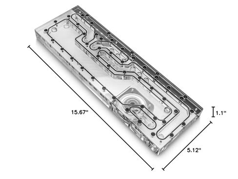 EKWB EK-Quantum Reflection 2 ROG Hyperion D5 PWM Distroplate، RGB رقمي، Plexi in Kuwait