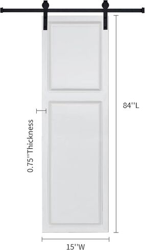 2-Panel Cottage Style Door 3/4" Thick 15 in. x 84 in. MDF White Barn Sliding Door with Hardware kit in Kuwait