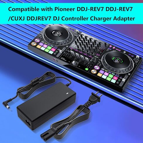 لوحدة تحكم DJ Pioneer 24V مزود طاقة متوافق مع Pioneer DDJ-REV7 DDJ-REV7/CUXJ DDJREV7 نمط الخدش من الفينيل ملمس 2 قناة احترافية Serato DJ Pro محول شاحن البطارية in Kuwait