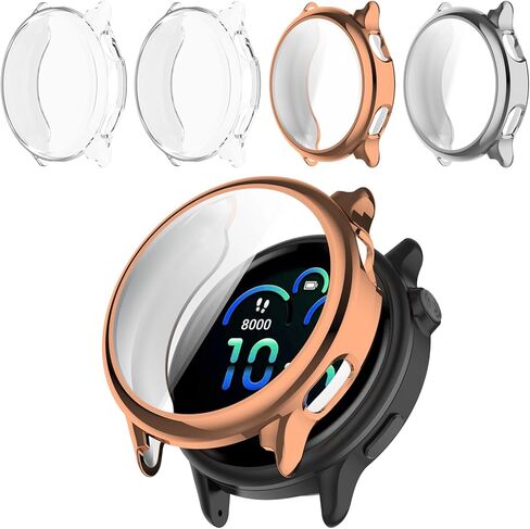4 قطع متوافقة مع حافظة واقي الشاشة Garmin Vivoactive 6، ملحقات حماية كاملة التغطية الكاملة من مادة TPU الناعمة in Kuwait