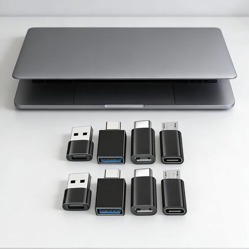 USB C Adapter Set, 8-Pack USB to USB C and Micro USB to USB C Converters for Laptop, Car, Phone, PC, Headphone in Kuwait