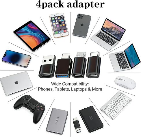 USB C Adapter Set, 8-Pack USB to USB C and Micro USB to USB C Converters for Laptop, Car, Phone, PC, Headphone in Kuwait