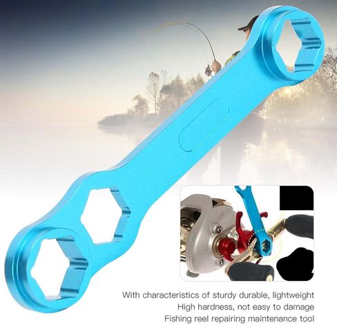 flexman DIY Fishing Reel Wrench Tool, Aluminium Alloy Spanner Repairing Maintenance Tool for Disassembly of 10.0/10.2/11mm Three Size Crank Nuts in Kuwait