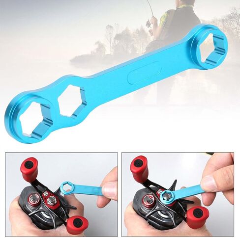 flexman DIY Fishing Reel Wrench Tool, Aluminium Alloy Spanner Repairing Maintenance Tool for Disassembly of 10.0/10.2/11mm Three Size Crank Nuts in Kuwait