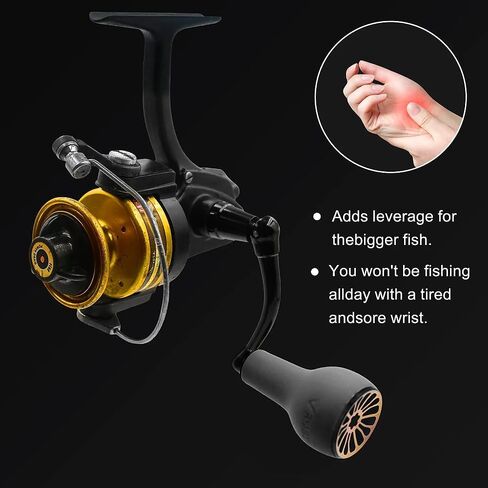 مقبض بكرة دوارة بديل مناسب لـ Penn Spinfisher 440ss 430ss 704 706 706L سهل التركيب مع مقبض TPE رمادي للمياه العذبة/المياه المالحة in Kuwait