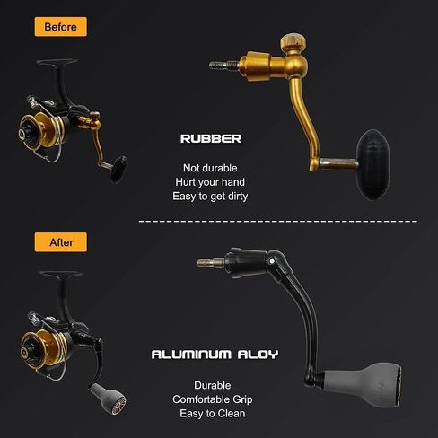 مقبض بكرة دوارة بديل مناسب لـ Penn Spinfisher 440ss 430ss 704 706 706L سهل التركيب مع مقبض TPE رمادي للمياه العذبة/المياه المالحة in Kuwait